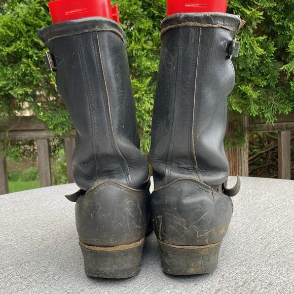 11E 60s Vintage Sears Engineer Harness Motorcycle Riding Work Boots Steel Toe - Picture 5 of 14